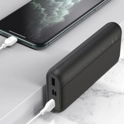 Зовнішній акумулятор (Power Bank) XO PR122 20000mAh, Black