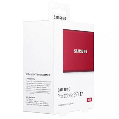 SSD накопичувач Samsung T7 2 TB Red (MU-PC2T0R/WW)