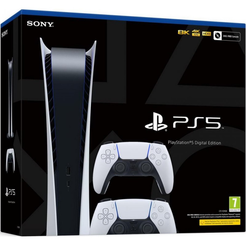 Стаціонарна ігрова приставка Sony PlayStation 5 Digital Edition 825GB + DualSense Wireless Controller