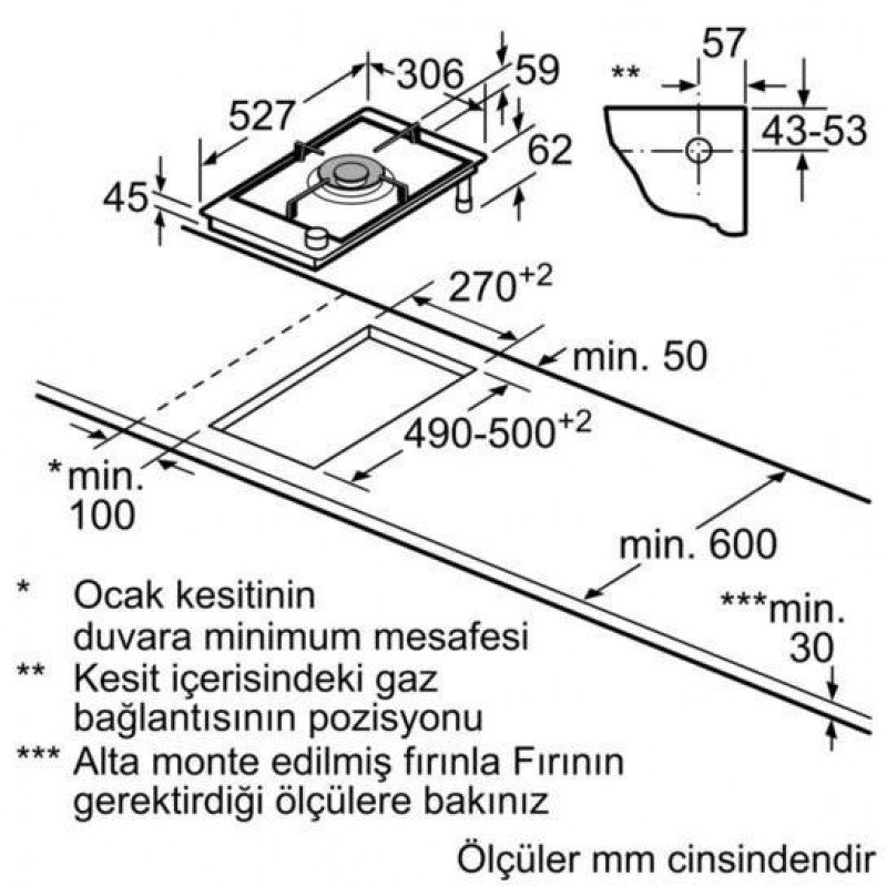 Варильна поверхня газова Bosch PRA3A6D70