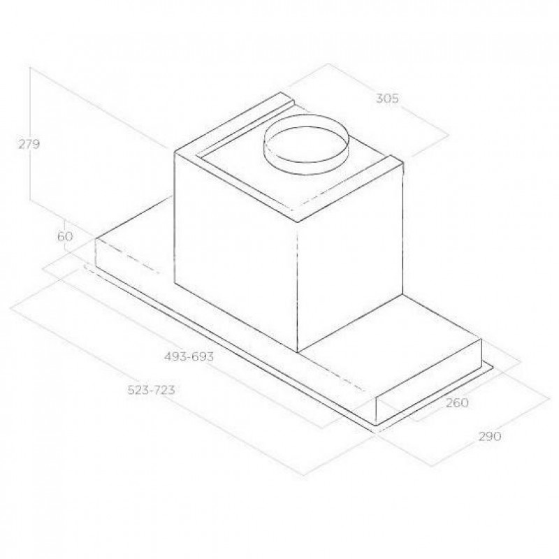 Витяжка вбудовується Elica HIDDEN 2.0 IXGL/A/60