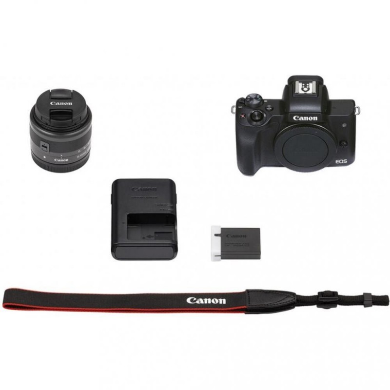 Беззеркальной фотоапарат Canon EOS M50 Mark II kit (15-45mm) IS STM Black (4728C043)