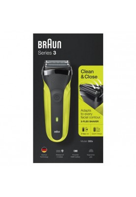 Електробритва чоловіча Braun Series 3 300s Black/Green