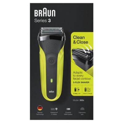 Електробритва чоловіча Braun Series 3 300s Black/Green