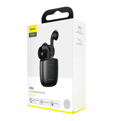 Навушники TWS ( `повністю бездротові`) Baseus W04 Black (NGW04-01)