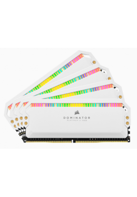 Пам'ять Corsair DOMINATOR® PLATINUM RGB 64GB (4 x 16GB) DDR4 DRAM 3200MHz C16 MEMORY KIT WHITE (CMT64GX4M4C3200C16W)