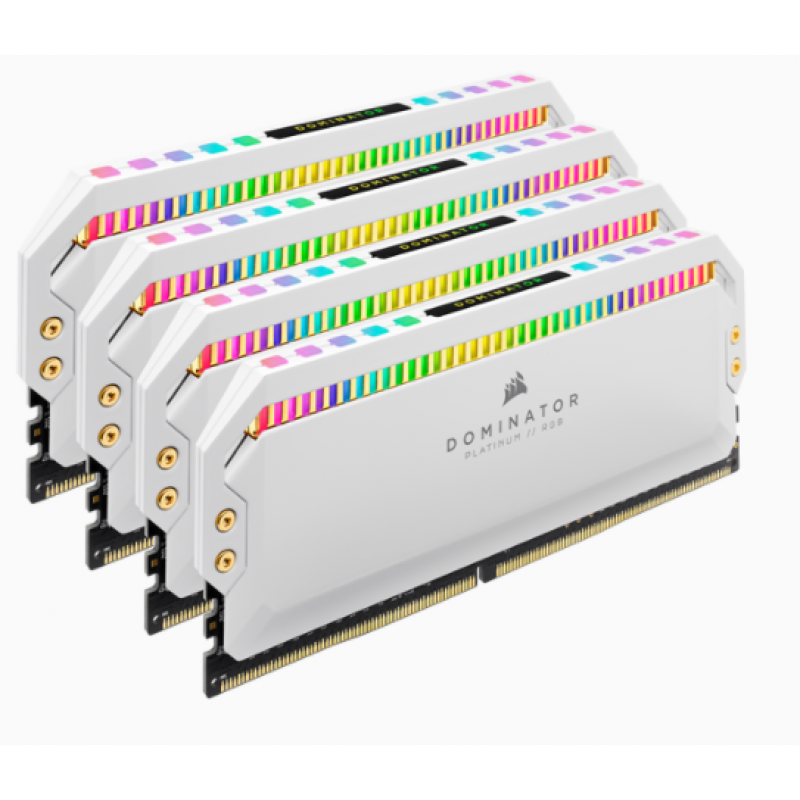 Пам'ять Corsair DOMINATOR® PLATINUM RGB 64GB (4 x 16GB) DDR4 DRAM 3200MHz C16 MEMORY KIT WHITE (CMT64GX4M4C3200C16W)