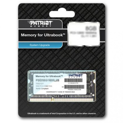 Пам'ять PATRIOT 8 GB SO-DIMM DDR3L 1600 MHz (PSD38G1600L2S)