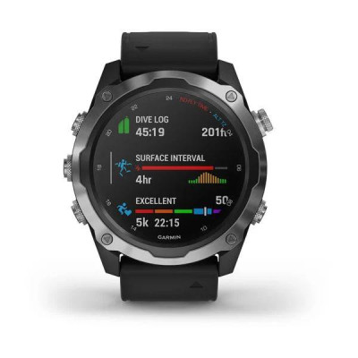 Смарт-годинник Garmin Descent Mk2 Stainless Steel with Black Band (010-02132-00/10) Смарт-годинник Garmin Descent Mk2 Stainless Steel with Black Band (010-02132-00/10)