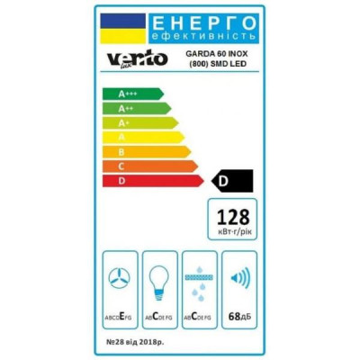 Вытяжка телескопическая Ventolux GARDA 60 INOX (800) SMD LED