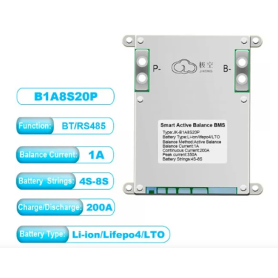 Плата JKBMS B1A8S20P, 4-8S, 1A, 200A, RS485/BT