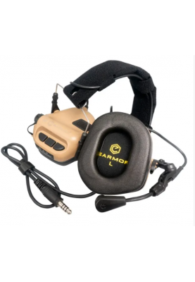 Тактичні навушники Opsmen EARMOR M32 MOD3 з радіо гарнітурою Coyote