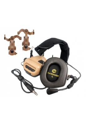 Тактичні навушники Opsmen EARMOR M32H MOD3 Coyote HD-ACC-08