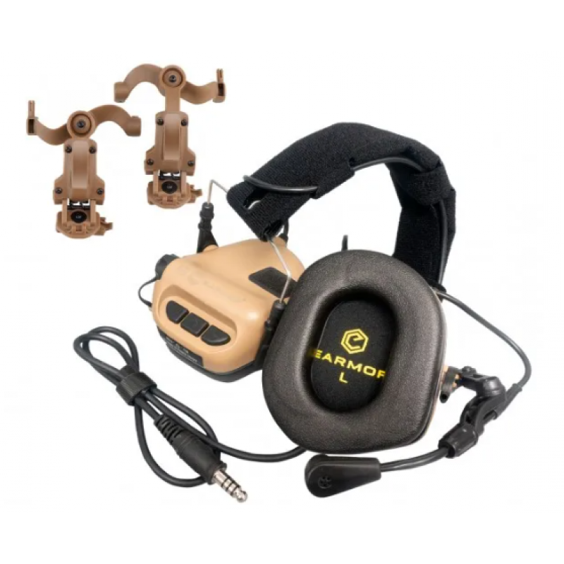Тактичні навушники Opsmen EARMOR M32H MOD3 Coyote HD-ACC-08