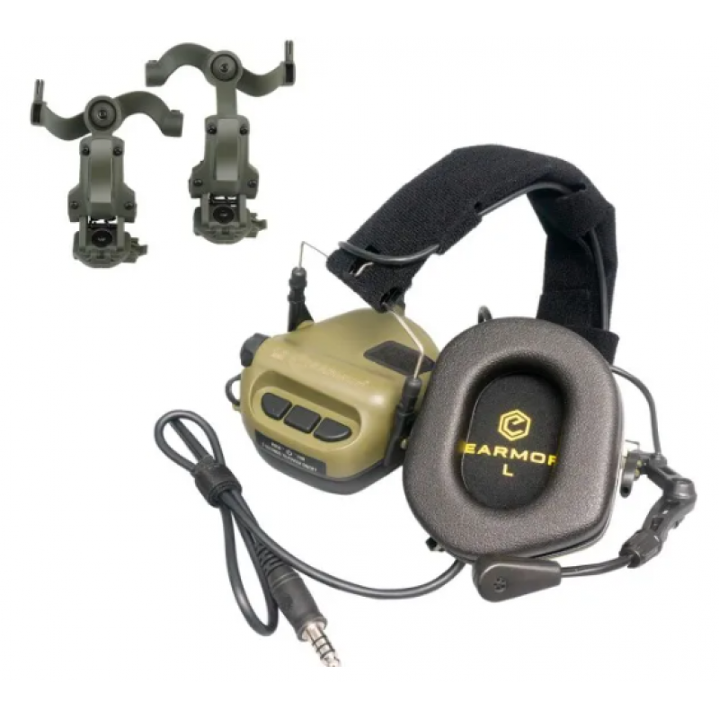 Тактичні навушники Opsmen EARMOR M32H MOD3 Green HD-ACC-08