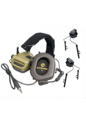 Тактичні навушники Opsmen EARMOR M32H MOD3 Green M11 + оголовье
