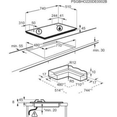 Варильна поверхня газова AEG HKB75453NB Варильна поверхня газова AEG HKB75453NB