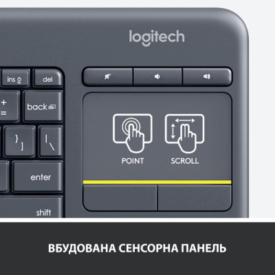 Клавіатура Logitech Touch K400 Black (920-007145) Клавіатура Logitech Touch K400 Black (920-007145)