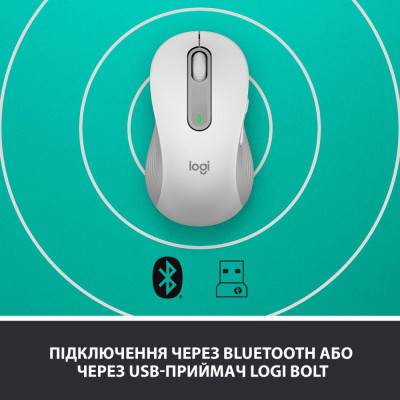 Миша Logitech Signature M650 L Wireless Mouse LEFT Off-White (910-006240)