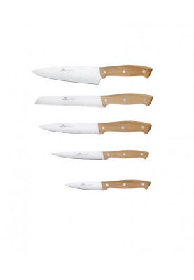 Набір з 5 кухонних ножів та підставки. Gerlach Country (5901035499898)