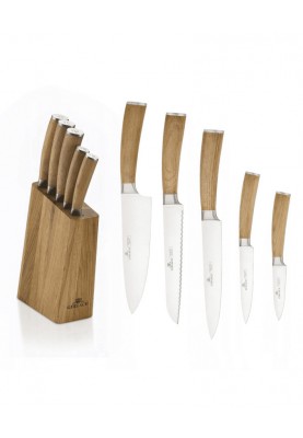 Набір з 5 кухонних ножів та підставки. Gerlach Natur (5901035499676)