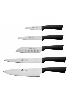 Набір з 5 кухонних ножів та підставки. Gerlach Smart Black (5901035506817)