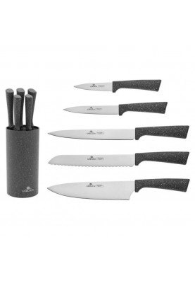 Набір з 5 кухонних ножів та підставки. Gerlach Smart Granit (5901035502864)
