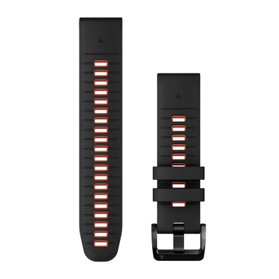 Ремінець Garmin Ремінець QuickFit 22 Watch Bands Silicone-Black/Flame Red (010-13280-06)