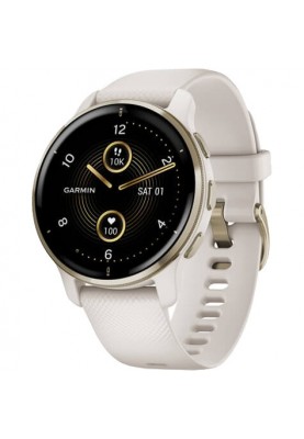 Смарт-годинник Garmin Venu 2 Plus Cream Gold S. Steel Bezel w. Ivory Case and S. Band (010-02496-02/12)