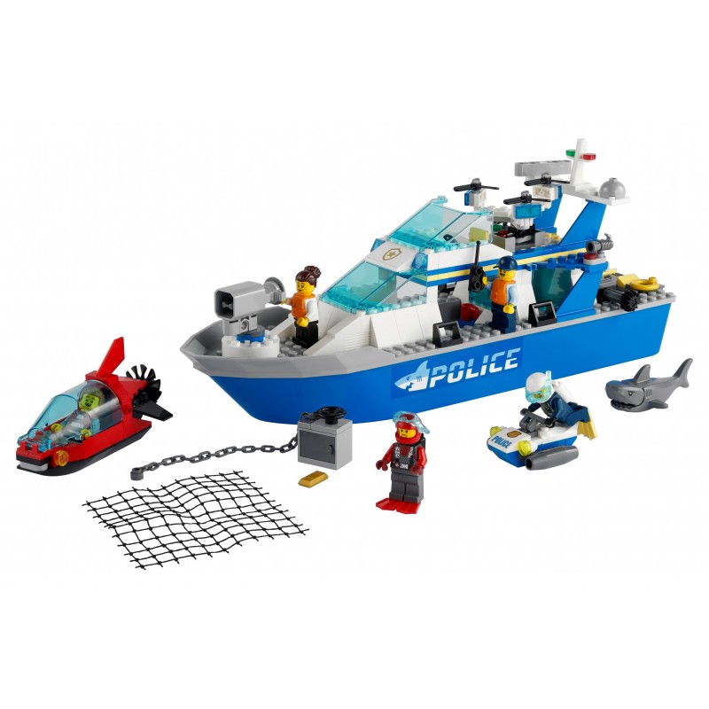Блоковий конструктор LEGO City Катер поліцейського патруля (60277)