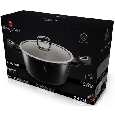 Каструля Berlinger Haus BLACK SILVER Collection з кришкою 4.1 л (BH-1852) Каструля Berlinger Haus BLACK SILVER Collection з кришкою 4.1 л (BH-1852)