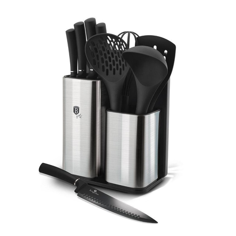 Набір кухонного приладдя і ножів Berlinger Haus Black Silver Collection (BH-6247)