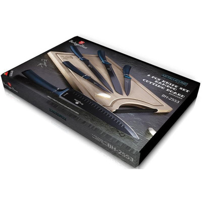 Набір ножів з дошкою Berlinger Haus Metallic Line Aquamarine Edition (BH-2553)