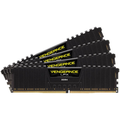 Пам'ять Corsair 32 GB (4x8GB) DDR4 3600 MHz VENGEANCE LPX Black (CMK32GX4M4D3600C18)