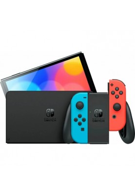 Портативная игровая приставка Nintendo Switch OLED with Neon Blue and Neon Red + RING FIT