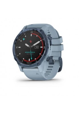 Спортивні годинник Garmin Descent Mk2S Mineral Blue with Sea Foam Silicone Band (010-02403-07)