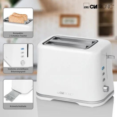 Тостер Clatronic TA 3554 White/Silver