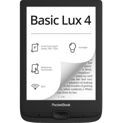 Електронна книга з підсвічуванням PocketBook 618 Basic Lux 4, Black (PB618-P-CIS)