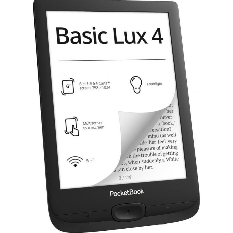 Електронна книга з підсвічуванням PocketBook 618 Basic Lux 4, Black (PB618-P-CIS)
