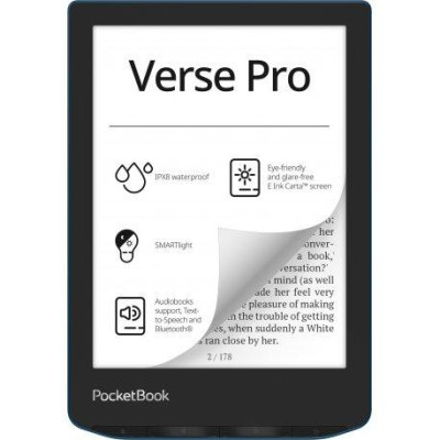 Електронна книга з підсвічуванням PocketBook 634 Verse Pro Azure (PB634-A-CIS)