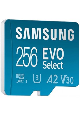 Карта пам'яті Samsung 256 GB microSDXC UHS-I U3 V30 A2 EVO Select + SD Adapter MB-ME256KA