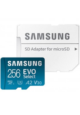 Карта пам'яті Samsung 256 GB microSDXC UHS-I U3 V30 A2 EVO Select + SD Adapter MB-ME256KA