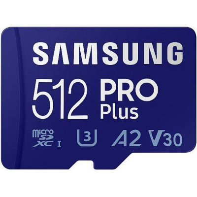 Карта пам'яті Samsung 512 GB microSDXC UHS-I U3 V30 A2 PRO Plus (2021) MB-MD512KA
