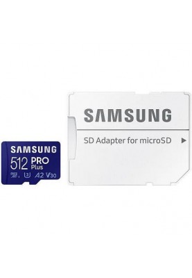 Карта пам'яті Samsung 512 GB microSDXC UHS-I U3 V30 A2 PRO Plus (2021) MB-MD512KA