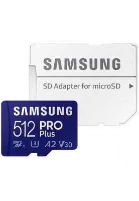 Карта пам'яті Samsung 512 GB microSDXC UHS-I U3 V30 A2 PRO Plus (2021) MB-MD512KA