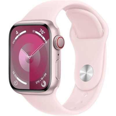 Смарт-годинник Apple Watch Series 9 GPS + Cellular 45mm Pink Aluminum Case w. Light Pink Sport Band-M/L (MRML3)
