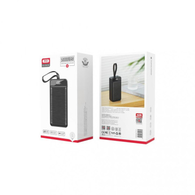 Зовнішній акумулятор (павербанк) XO PR158 22.5W 50000mAh Black