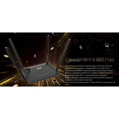 Бездротовий маршрутизатор (роутер) ASUS RT-AX53U Бездротовий маршрутизатор (роутер) ASUS RT-AX53U