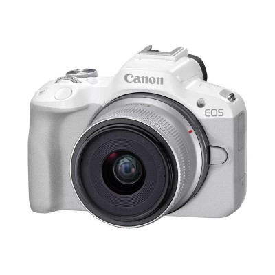 Бездзеркальний фотоапарат Canon EOS R50 kit RF-S 18-45mm IS STM White (5812C030)
