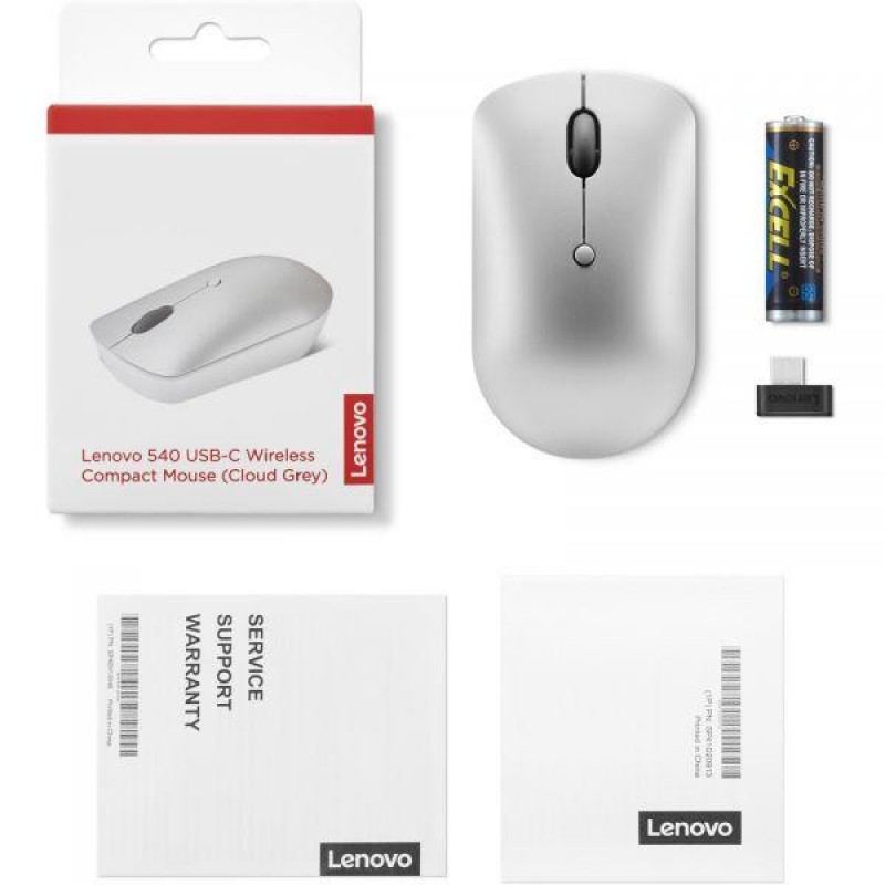 Миша Lenovo 540 USB-C Compact Wireless Cloud Gray (GY51D20869)